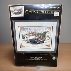 Dimensions Roadster Santa #8707 Gold Collection Counted Cross Stitch 2003